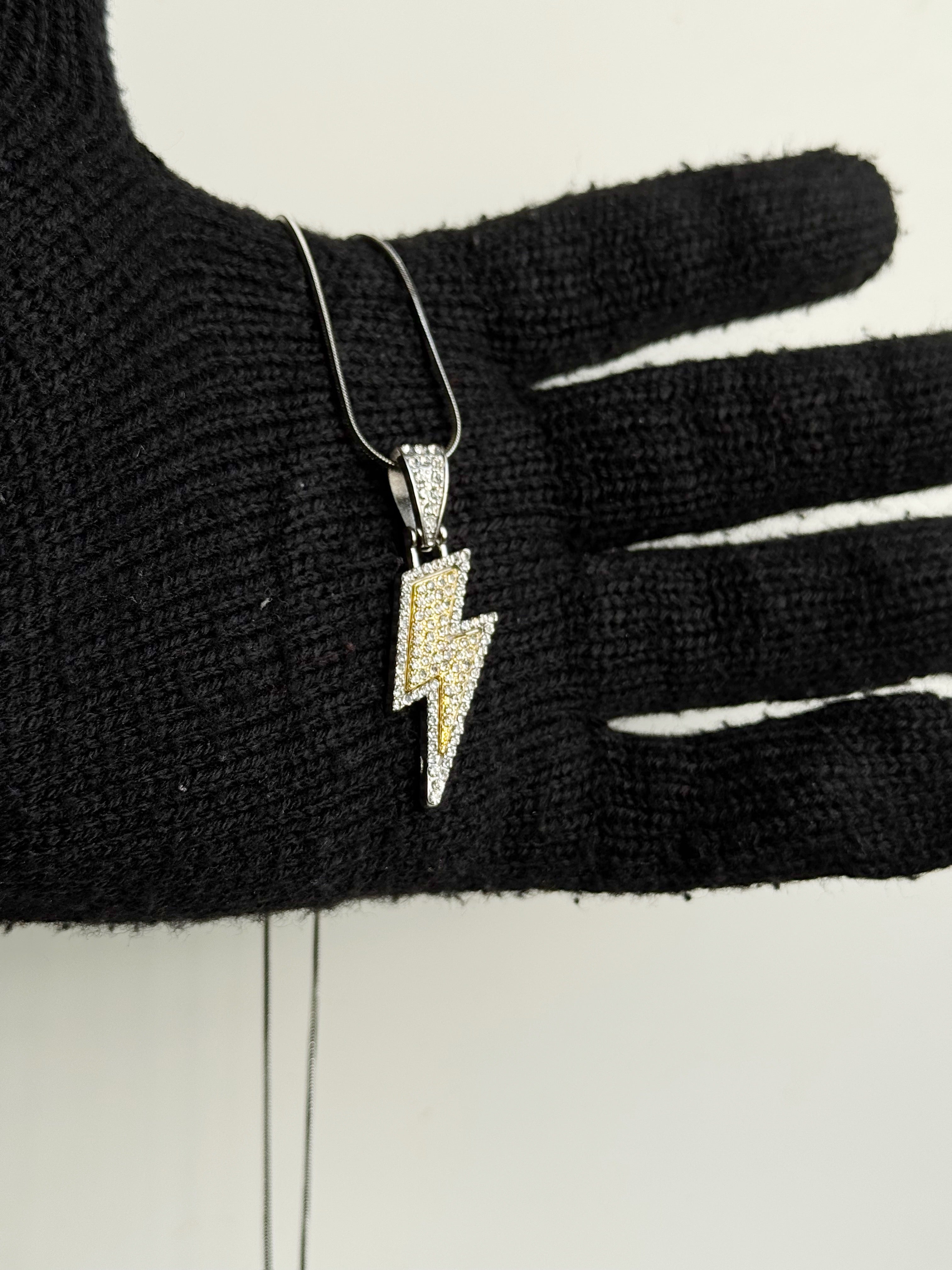 Iced lightning pendant chain
