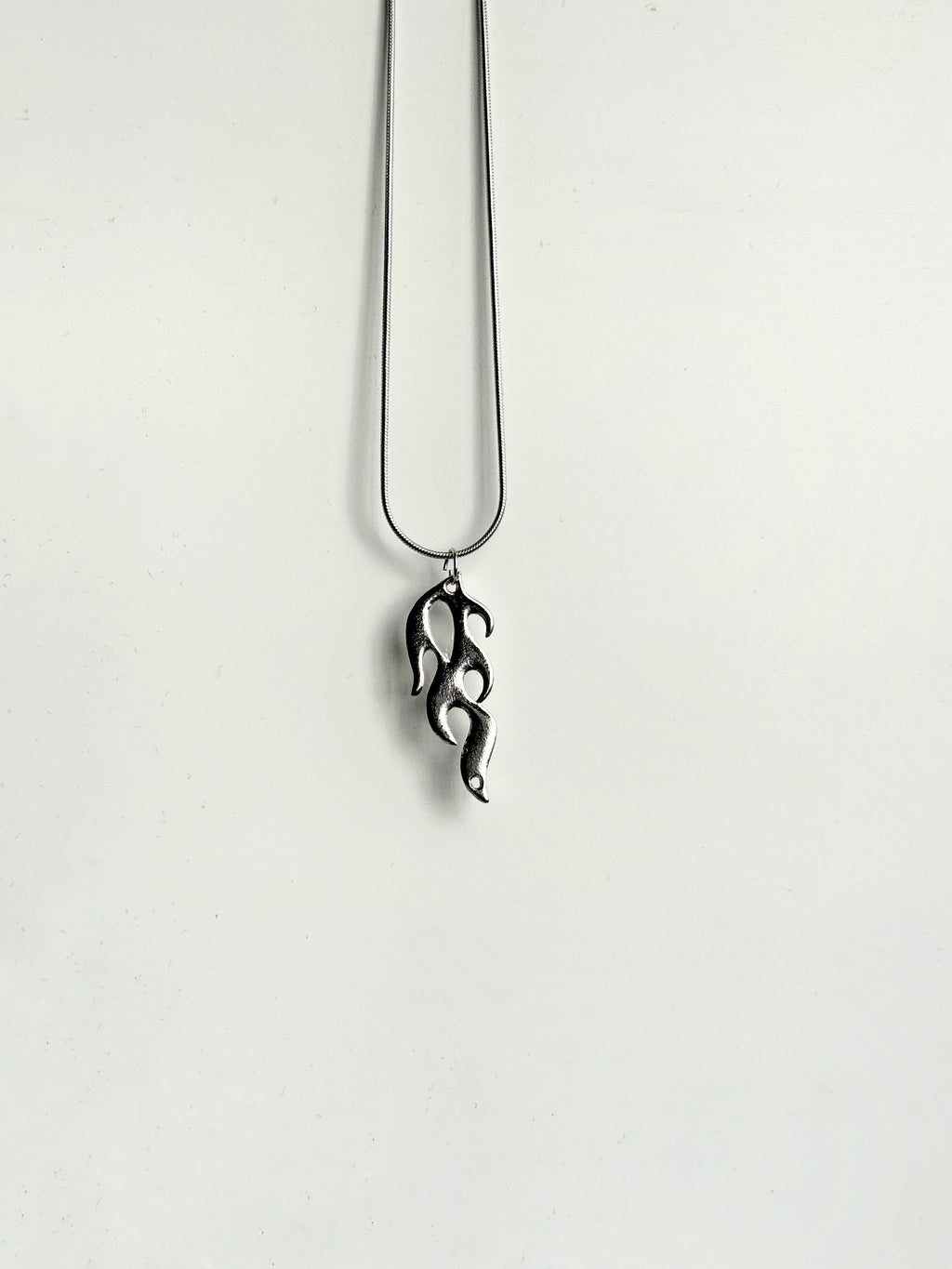 Silver flame pendant chain