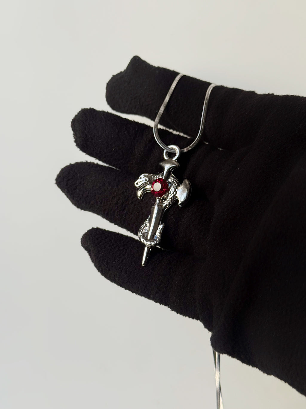 SWORD SNAKE HEART PENDANT