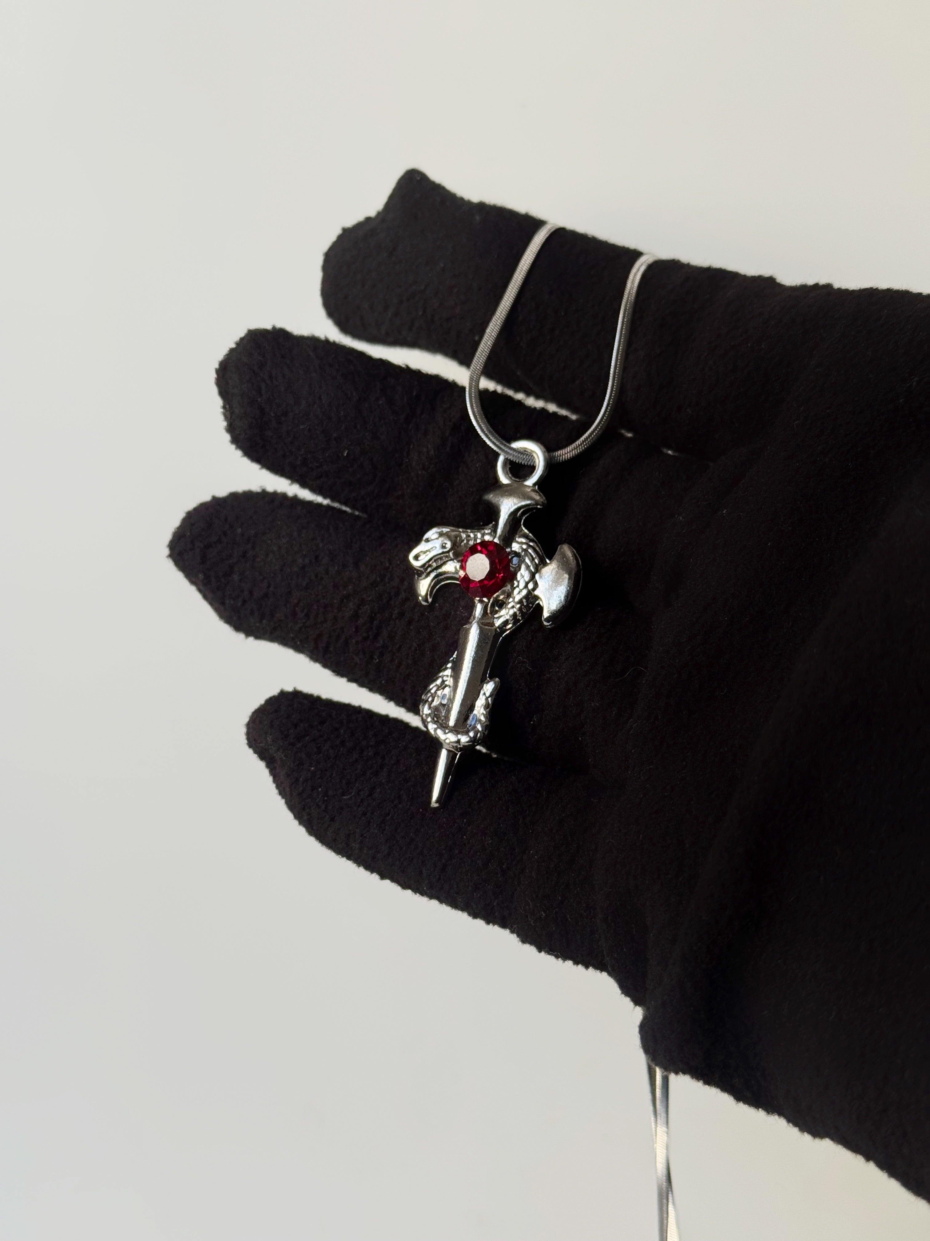 SWORD SNAKE HEART PENDANT