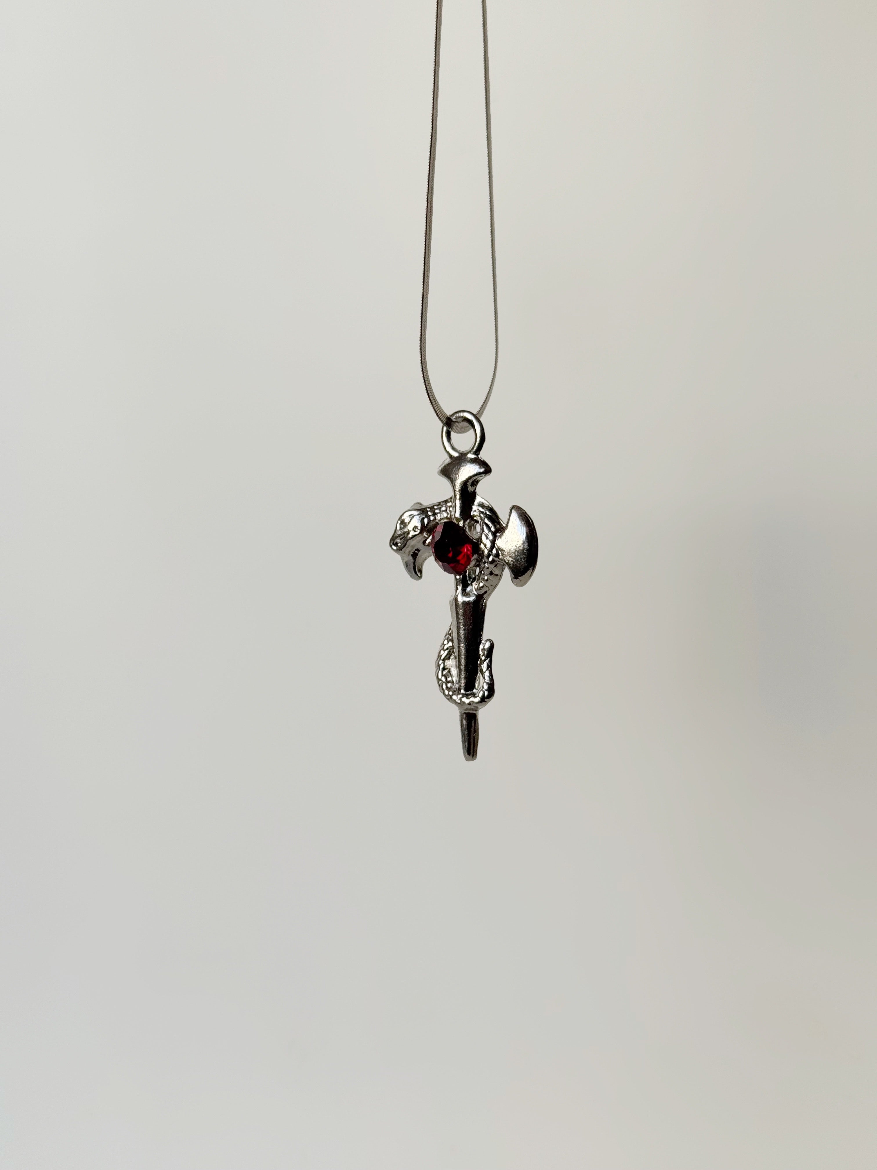 SWORD SNAKE HEART PENDANT