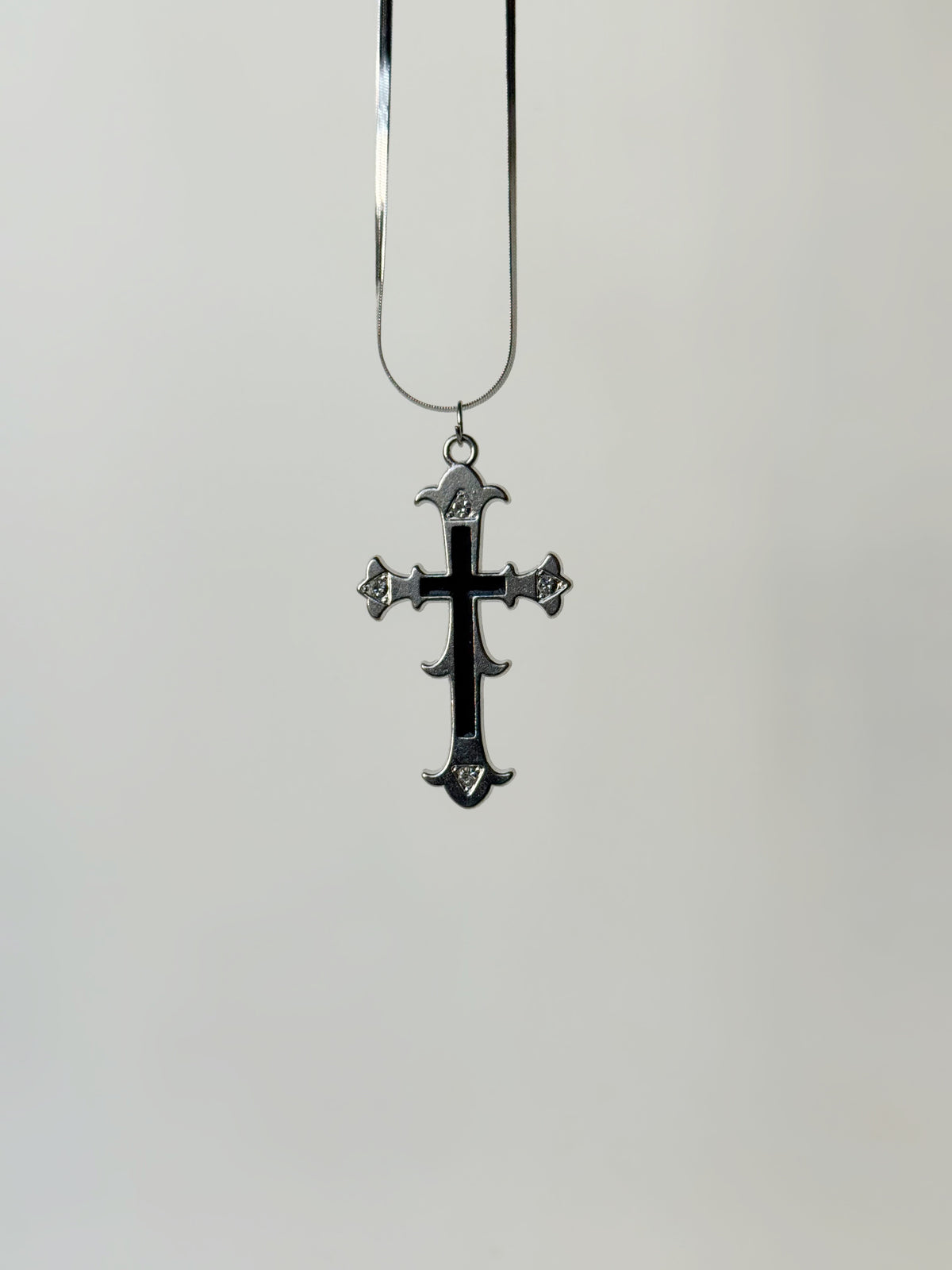 Silver toned cross