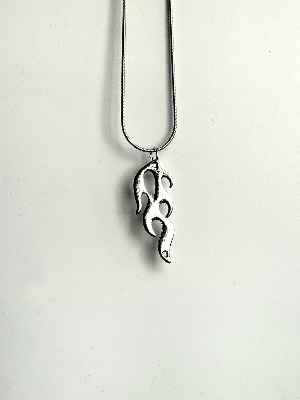 Silver flame pendant chain