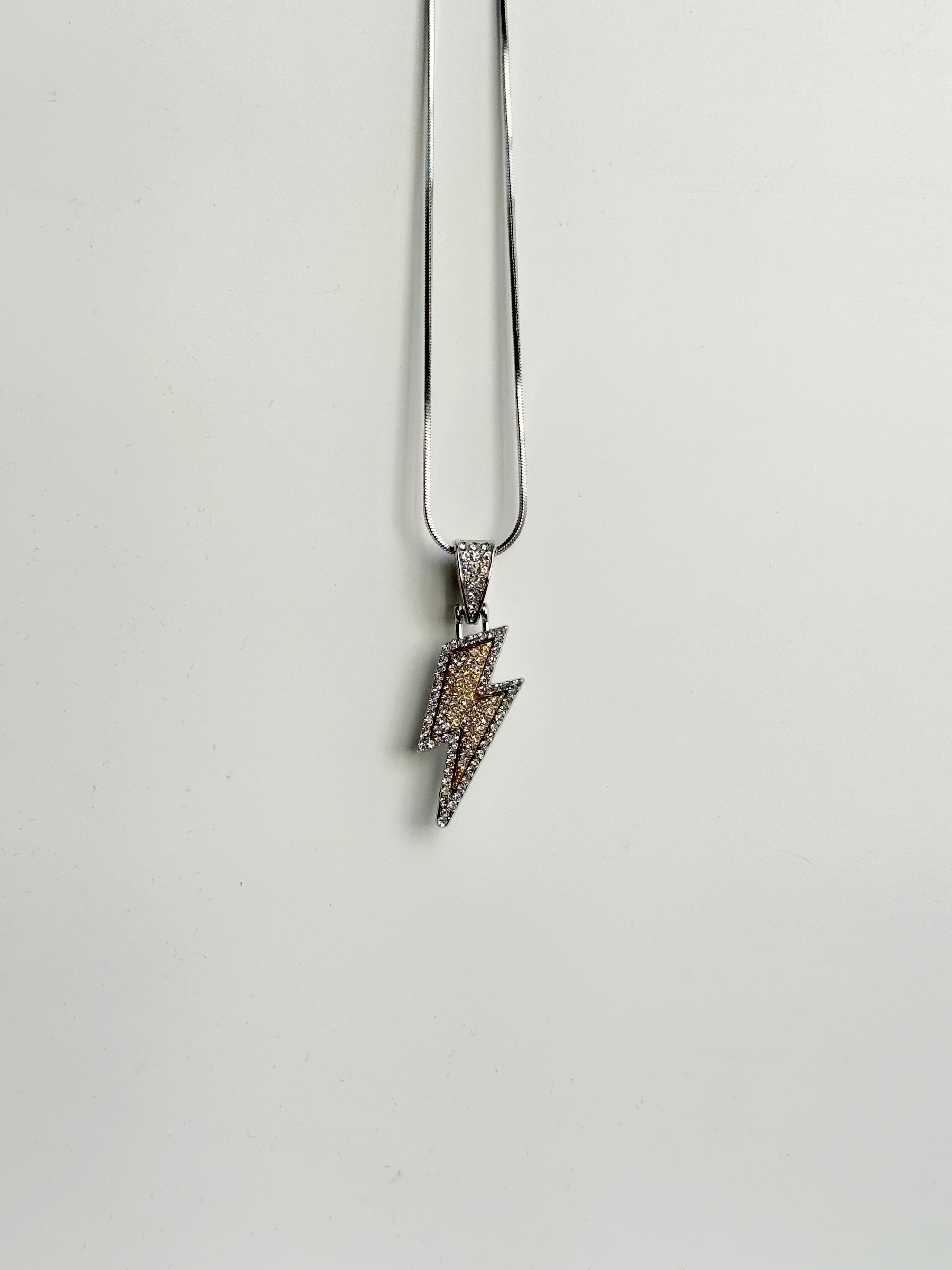 Iced lightning pendant chain