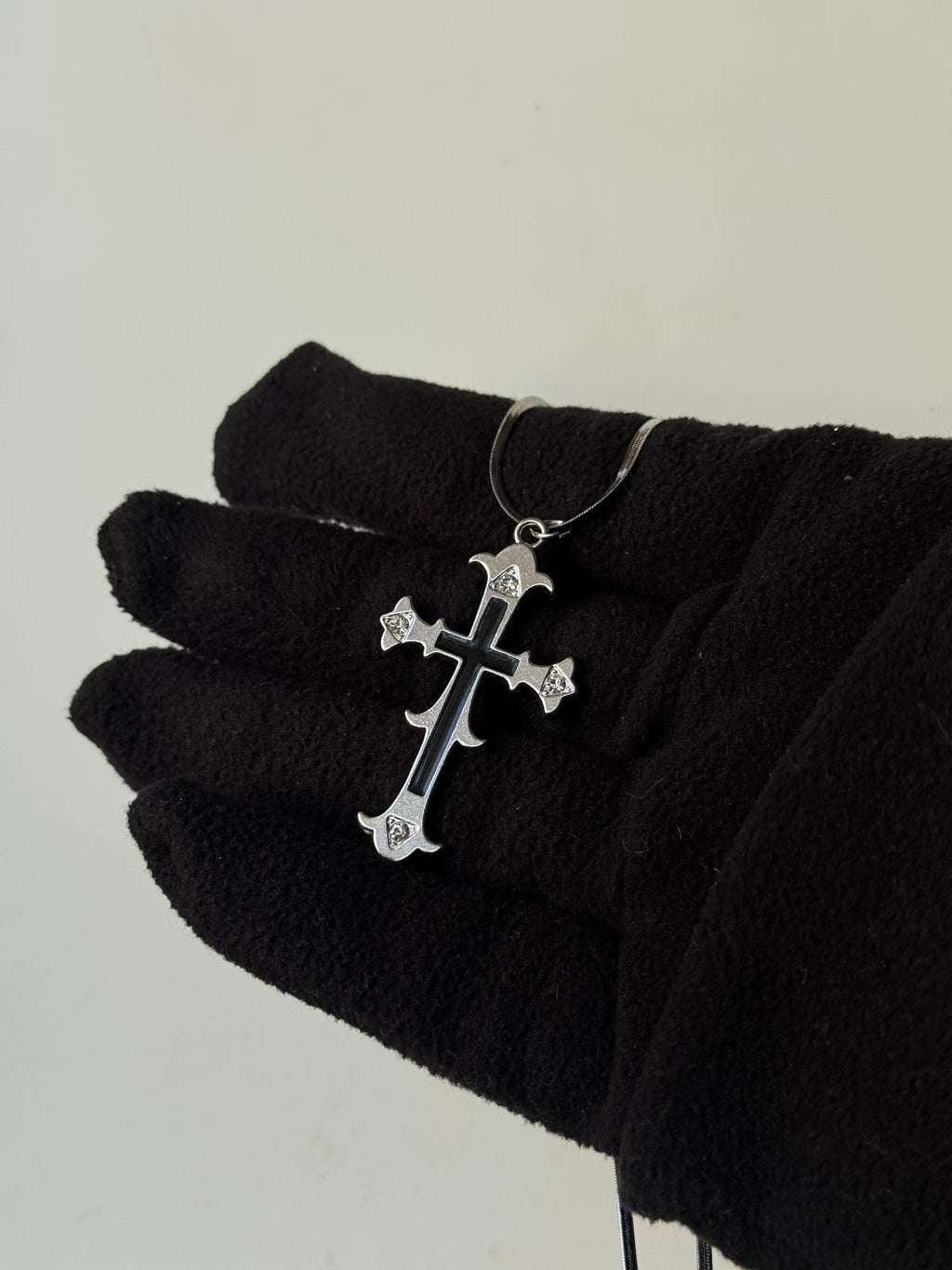 Silver toned cross