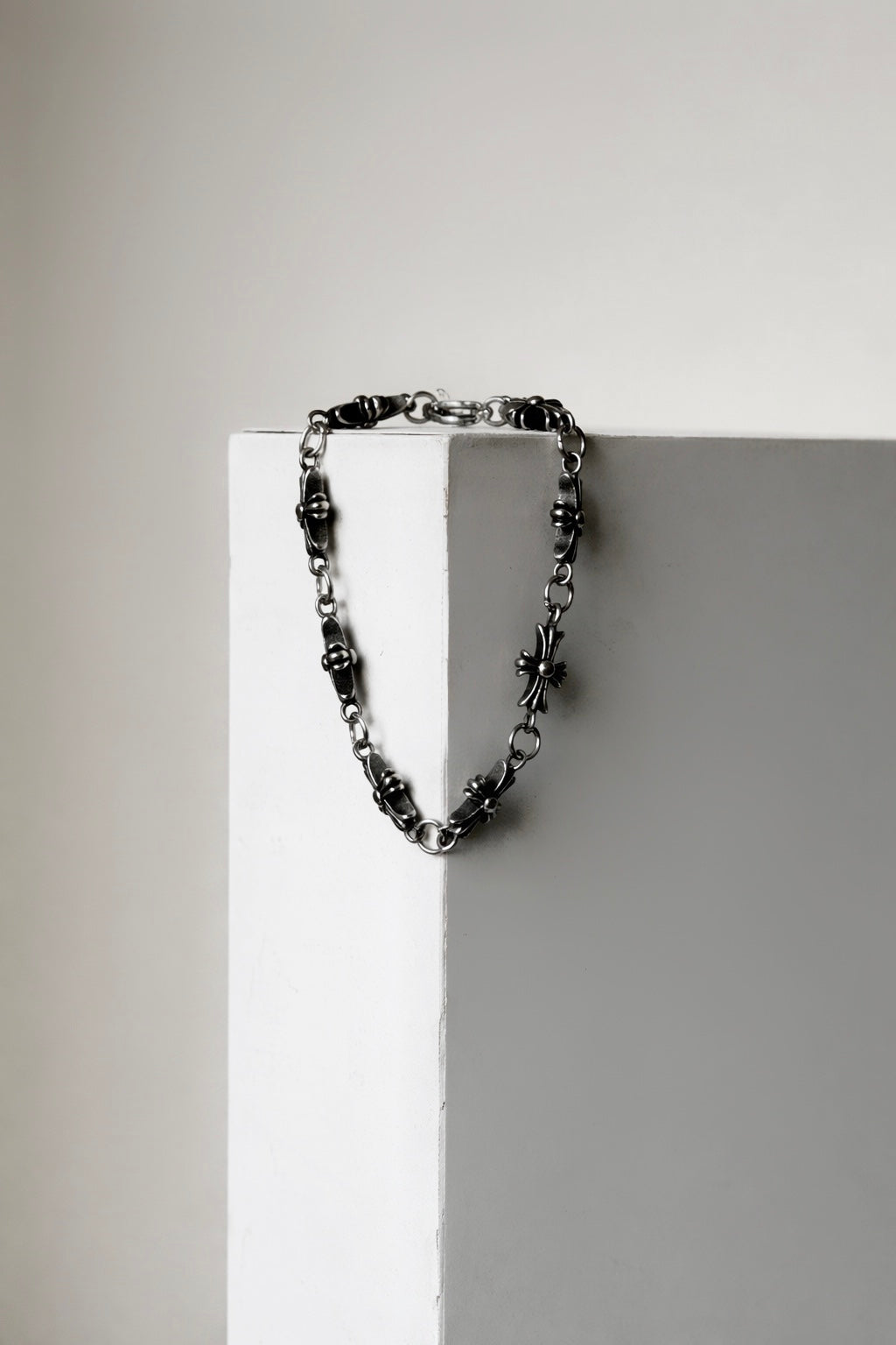 Tiny cross chrome hearts bracelet