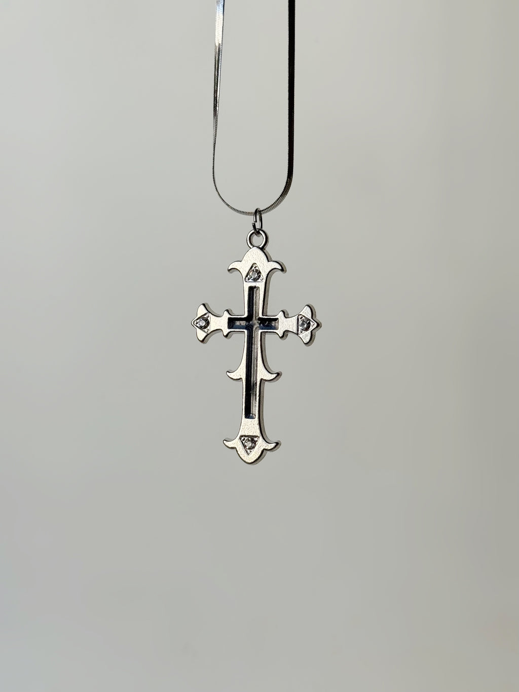 Silver toned cross